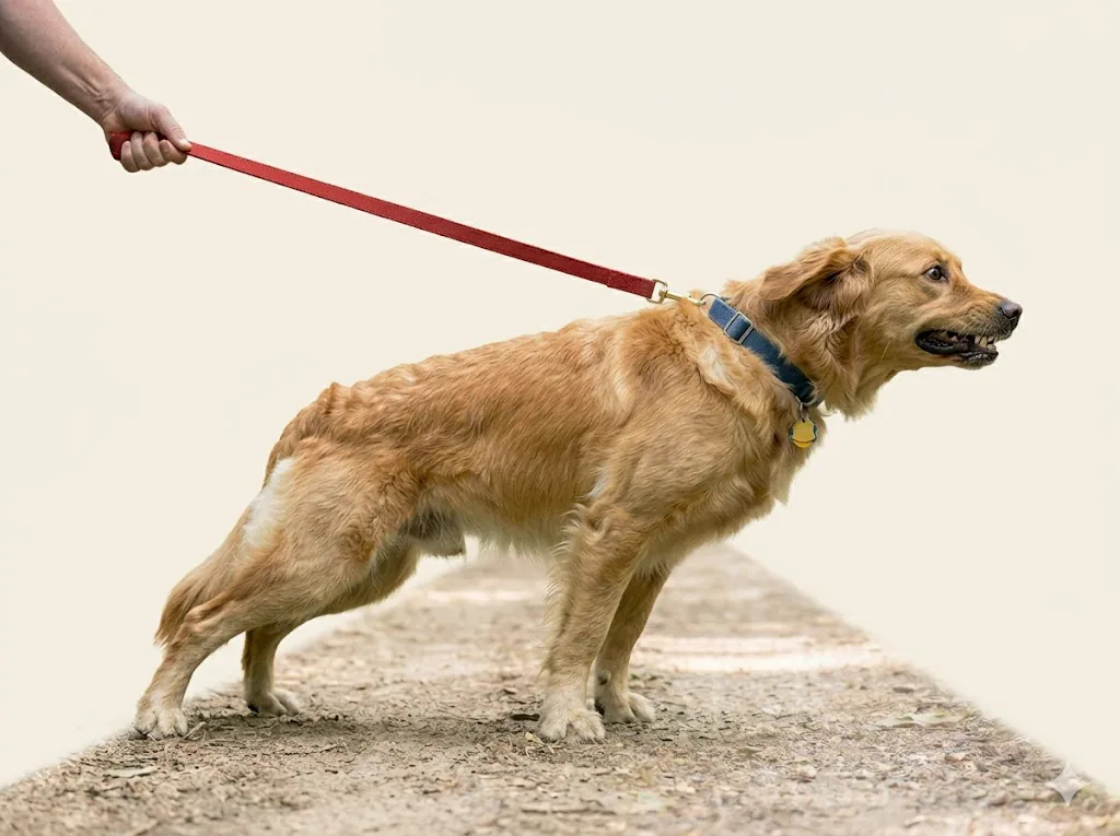 Antes del adiestramiento — perro reactivo